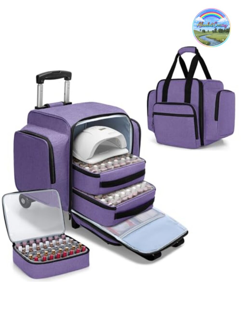 Rolling Nail Polish Organizer Case Holds 144 Bottles with Wheels Trolley Makeup